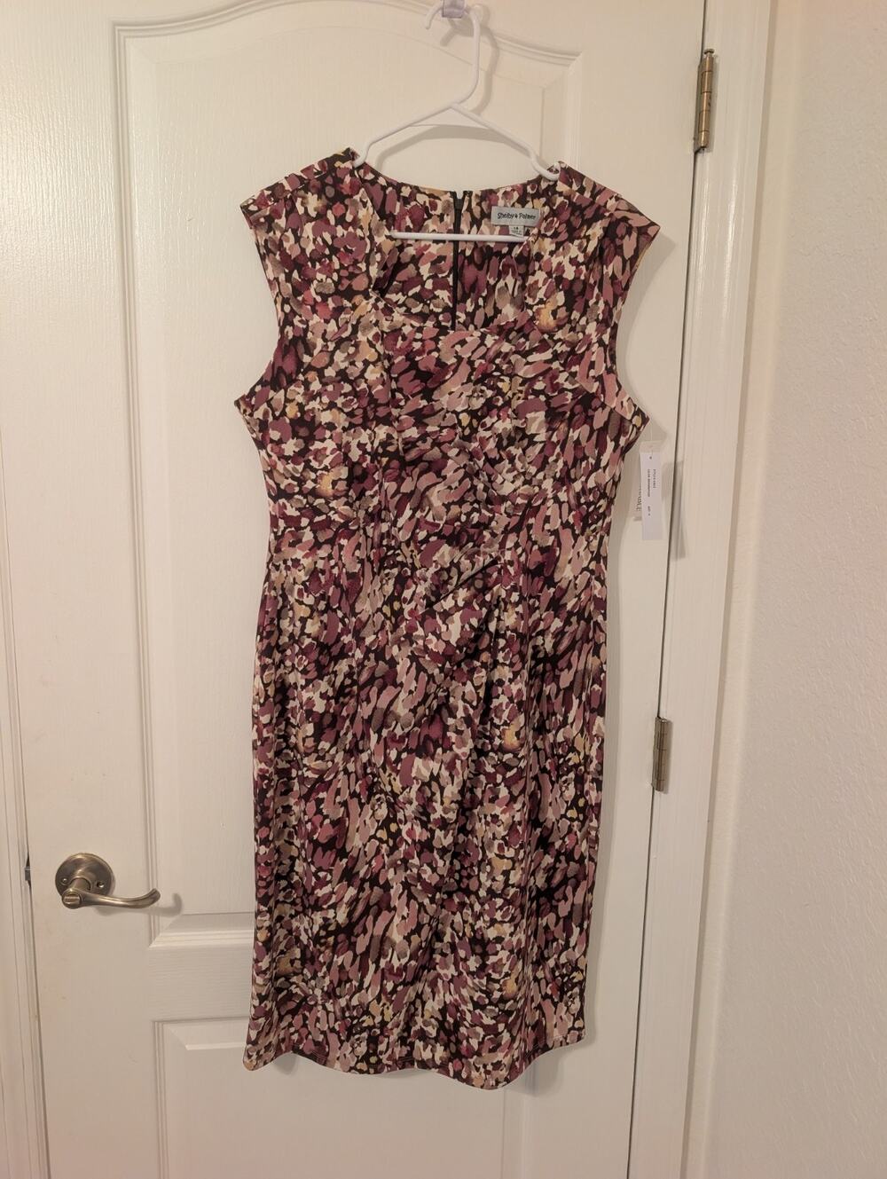 Shelby & Palmer Womens Floral print Mock Neck Sheath Dress Size 14 NEW